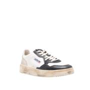 Vintage Læder Sneakers med Distressed Finish