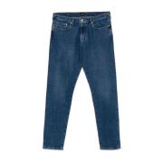 Blå Denim Jeans Tapered Ben