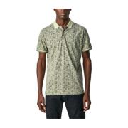 Botanisk Print Polo Shirt Geometrisk Pasform