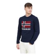 Norsk Flag Sweater Silvretta Blå