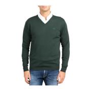 V-hals Herre Pullover med Broderet Logo