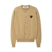 Logo Cardigan i Light Camel