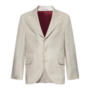 Beige Uld Blazer Jakke