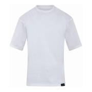 Hvid Bomuld T-shirt med Crew Neck