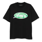 Rundhals-T-shirt med oval logo