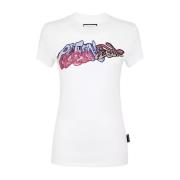 Hvid Feminist Graffiti Logo T-shirt