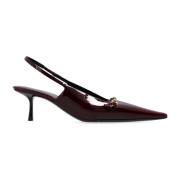 Burgundy Læder Slingback Pumps