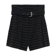 Sort High-Waist Lurex Shorts