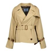 Beige Bomuld Trench Coat