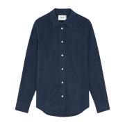 Afslappet Navy Blue Poplin Skjorte