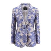 Broderet silkeblandings peak lapel blazer