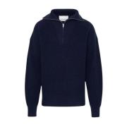 Midnight Strikket Quarter-Zip Sweater