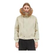 Faux-Fur Trim Bomber Jacket