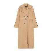 Dobbeltbrystet uld trenchcoat