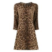 Leopard Print Uld Kjole Leo New