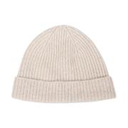 Kashmir Silke Ribstrikket Beanie Hat