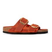 Orange Big Buckle Sandaler