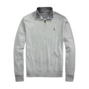 Grå Luksus Jersey Quarter-Zip Pullover