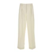 Silkeblandet Elfenben Pantalon