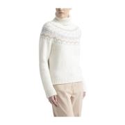 Alpaca og uld nordisk mønster sweater