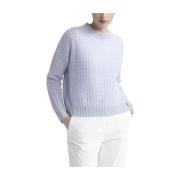 Alpaca og lurex rund hals sweater