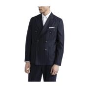 Pinstripet uld dobbeltradet blazer