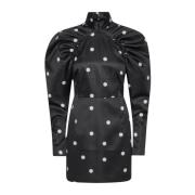 Polka Dot Puff Sleeve Mini Dress