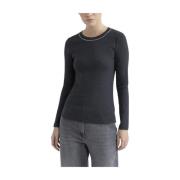 Stretch jersey T-shirt med Punto Luce kant