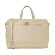 Beige Laptop Workbag til Kvinder