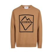 Crew-neck uldblandings sweater