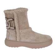 Beige Sheepskin Ankelstøvle Kæde