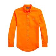 Orange hørskjorte Custom Fit