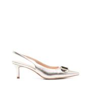 Guld-tone Slingback Flade Sko