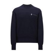 Navy Uld & Kashmir Pullover