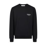 Sort crewneck sweatshirt med broderet logo