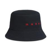 Sort bucket hat med logo broderi