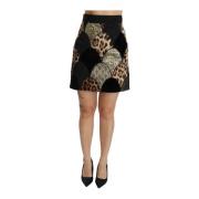 Leopard Print High-Waisted Nederdel