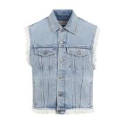 Lys Blå Denim Vest