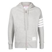 Grå 4-Bar Zip Hoodie