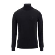 Sort rullekrave sweater - lige pasform