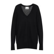 Sort Sweater Elegant Blending Silke Alpaka