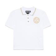 Stribet Hvid Button-Up T-shirts og Polos