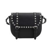 Studded Læder Messenger Taske med Klaps