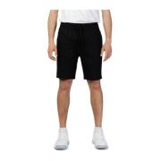 Sort Casual Bomuld Linned Shorts