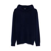 Marineblå Cashmere Fleece Hættetrøje