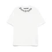 Hvid Logo Print Crew Neck T-shirt