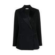 Strikket dobbeltradet blazer