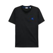 Sort Crew Neck Broderet Logo T-shirt