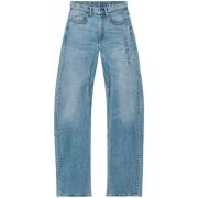 Indigo Blue Denim Jeans Whiskering Effekt