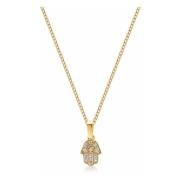 Men's Mini Hamsa Hand Necklace in Gold